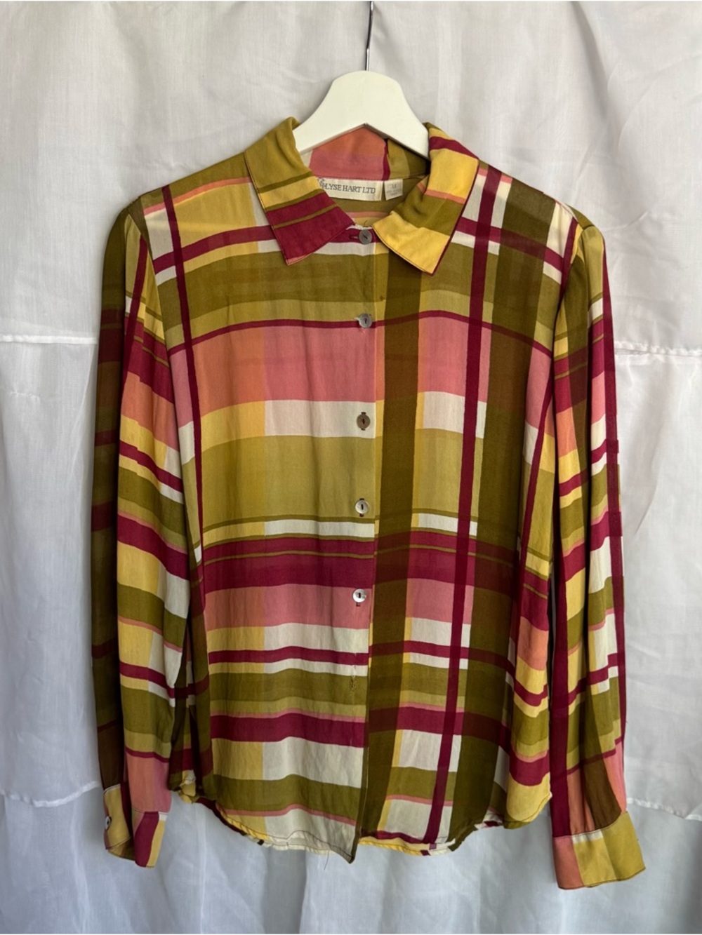 ILYSE HART LTD Vintage Plaid Button Up Shirt